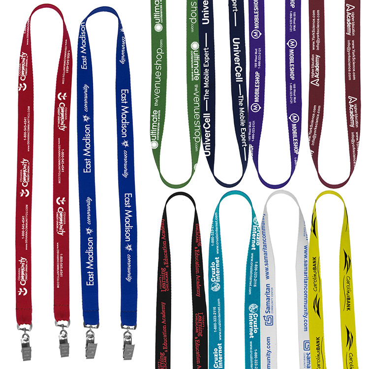 Dual Attachment Silkscreen Polyester Lanyard